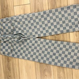 Checkered Denim Jeans